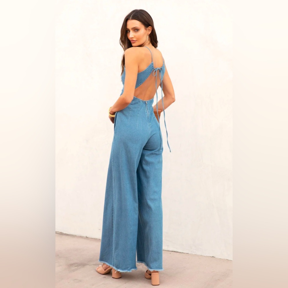 Vici Blue Denim Jumpsuit - Picture 3 of 5
